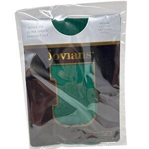 Jovians Ultra Sheer Sandal Foot Stockings Medium Green